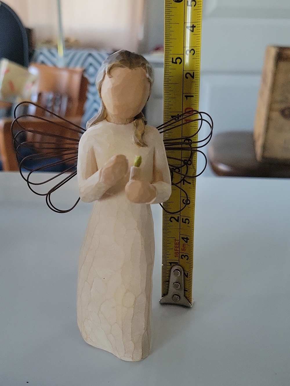 Willow Tree Angel of Warmth Figurine - Cream, Brown & Black Wire Wings